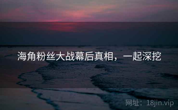 海角粉丝大战幕后真相，一起深挖