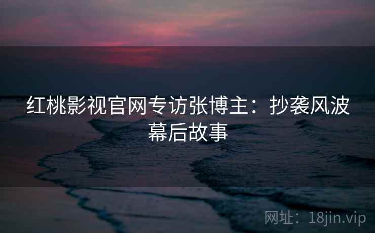 红桃影视官网专访张博主：抄袭风波幕后故事